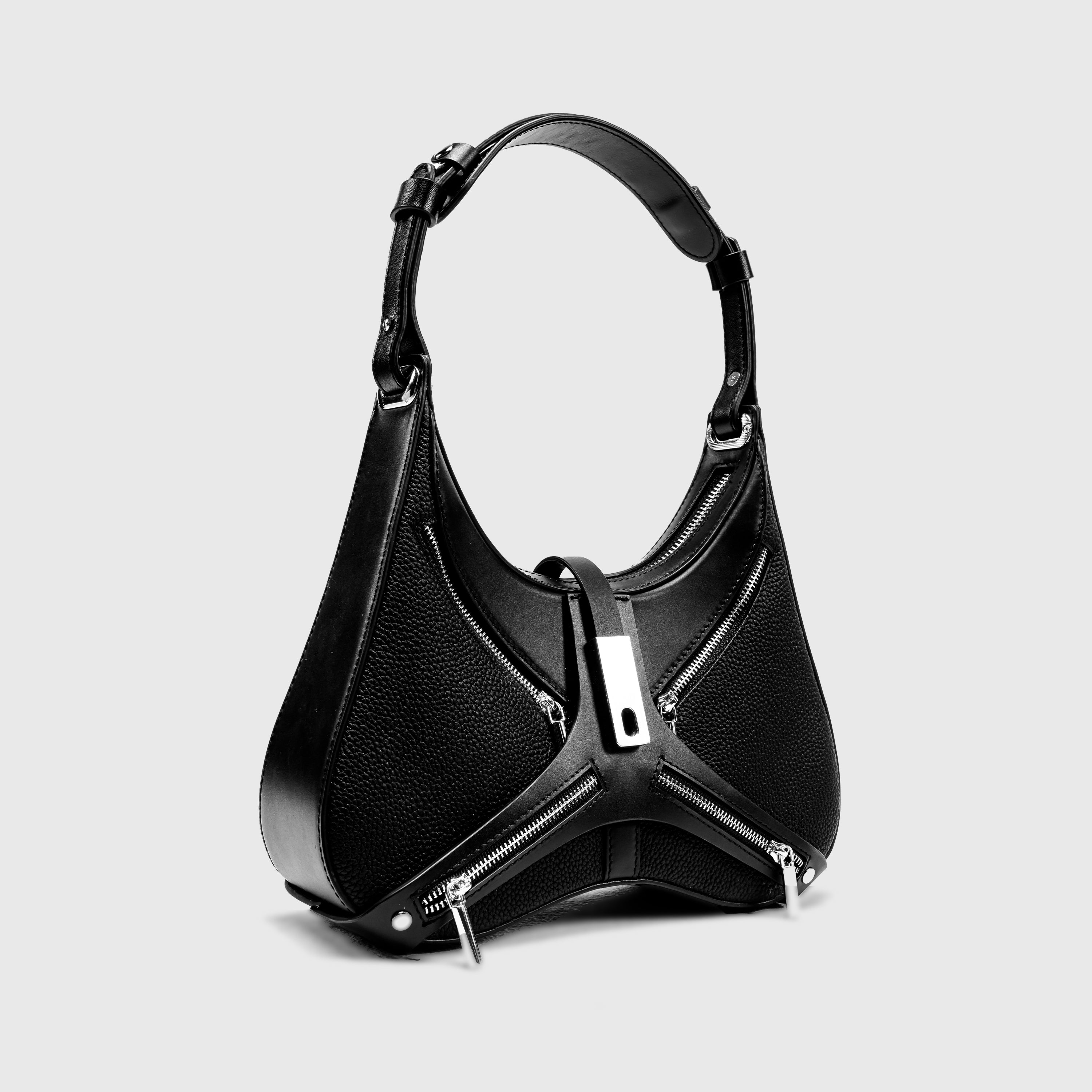 ★athe★ RUBAN Glossy Black Ribbon Weather Bag New Balance Glossy Ribbon Hobo Bag [6 colours] – Lumière Studio